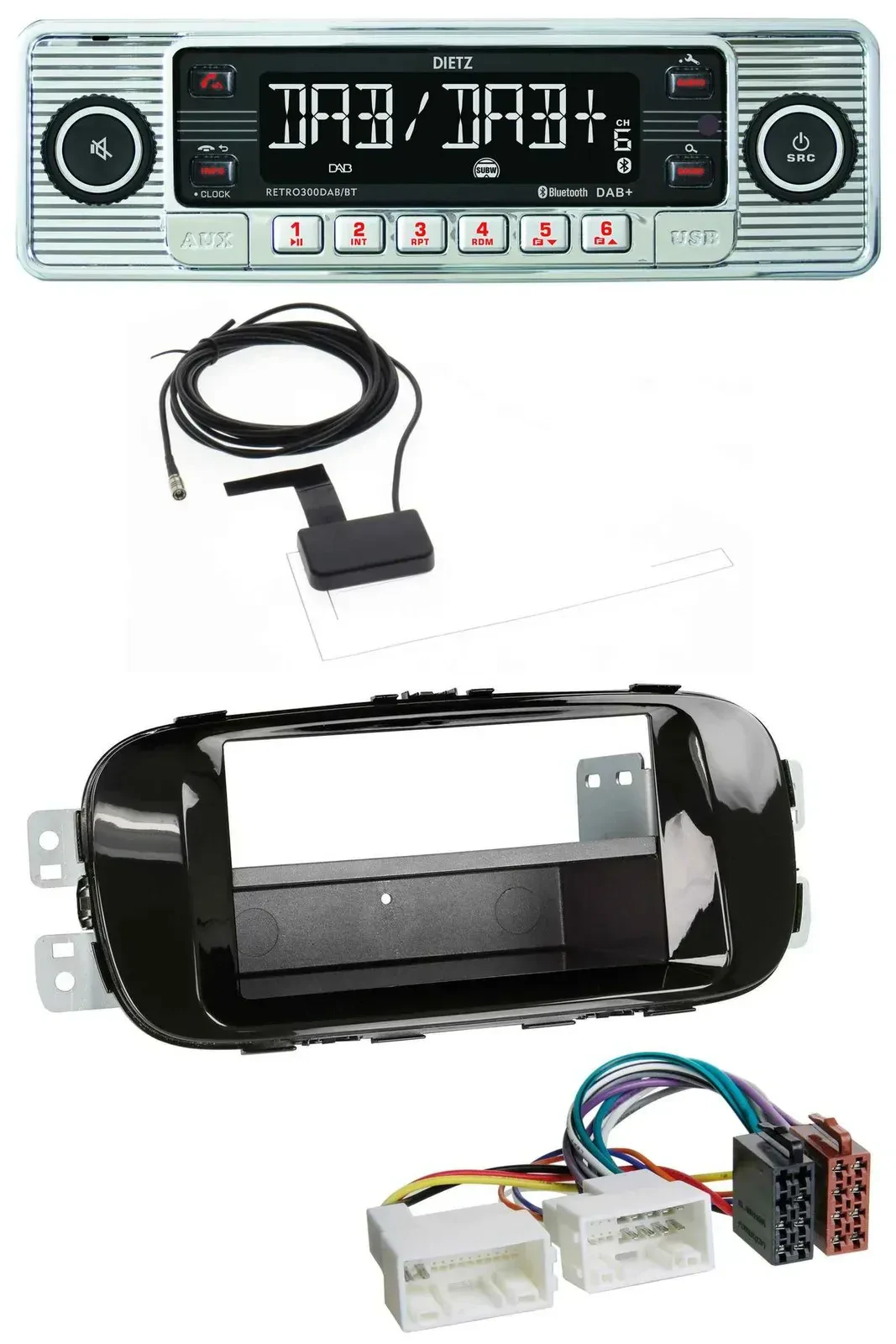 Автомагнитола Dietz Bluetooth USB MP3 DAB для Kia Soul PS (с 2014), черный рояльный лак