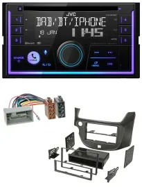 Автомагнитола для Honda Jazz (с 2009 г.) JVC 2-DIN MP3 USB DAB Bluetooth CD, матовый чёрный