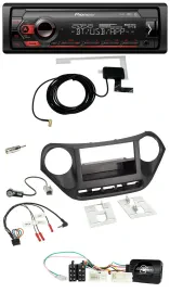 Pioneer DAB USB Lenkrad Bluetooth Autoradio für Hyundai i10 ab 2014 schwarz