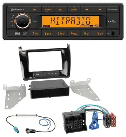 Continental 1DIN DAB MP3 AUX USB Autoradio für VW Polo (ab 14) - piano-schwarz