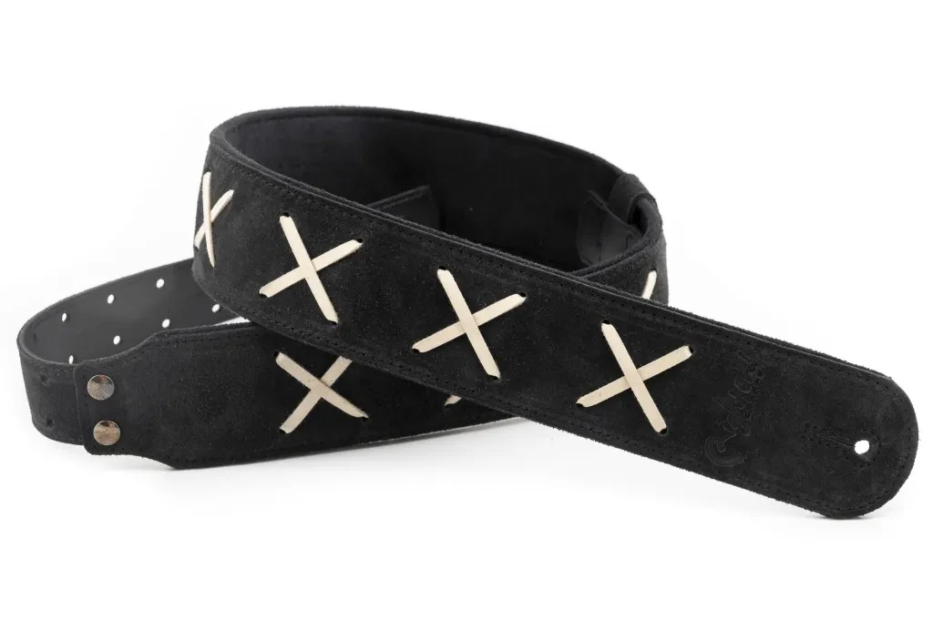 8419612000070 Legend D.G. Black Ремень для гитары, кожаный, черный, RightOn Straps