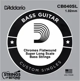 Струна для бас-гитары D'Addario CB040SL, сталь, плоская оплетка, калибр 40