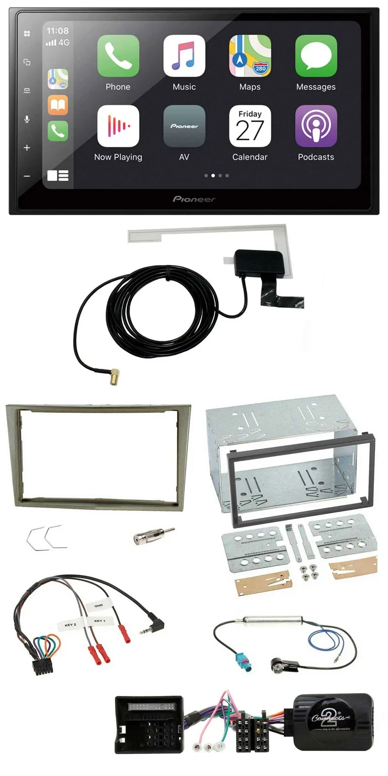 Pioneer USB Lenkrad 2DIN Bluetooth DAB Autoradio für Opel Corsa D Astra H Zafira