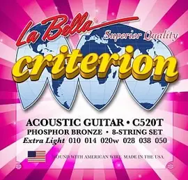 Струны для акустической гитары La Bella C520T 10-50, бронза