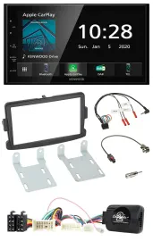Kenwood Bluetooth Lenkrad DAB USB 2DIN Autoradio für Dacia Sandero ab 2013 schwa