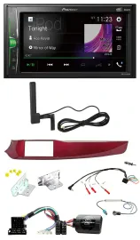 Автомагнитола Pioneer 2DIN DAB Bluetooth для Alfa Romeo Giulietta (940), красный