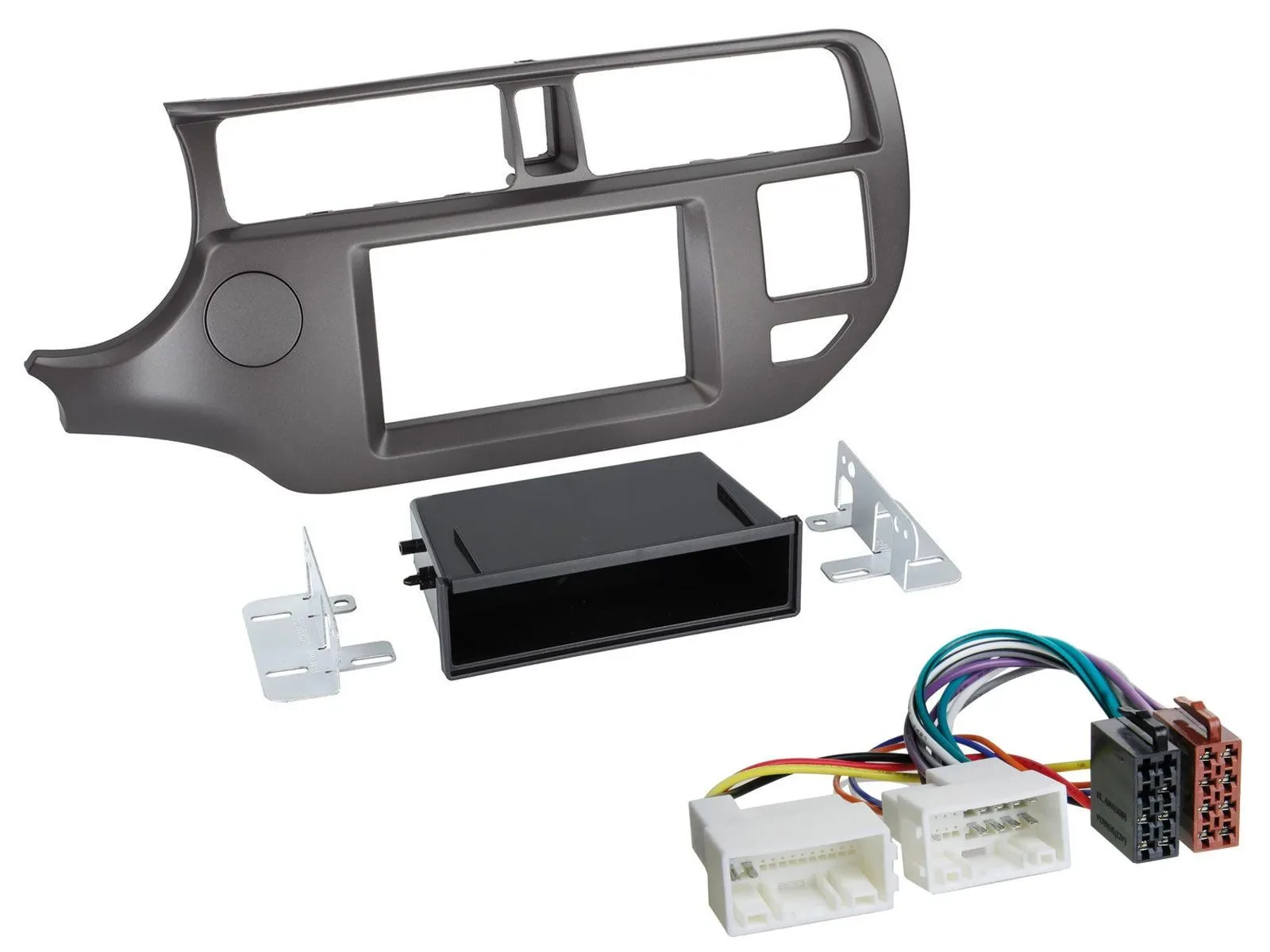 Установочный комплект для автомагнитолы Caraudio24 Kia Rio UB (2011–2014) DIN, антрацит