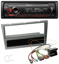 Автомагнитола Pioneer MP3 USB DAB Bluetooth для Opel Corsa C (2004–2006), Quadlock, серебристая