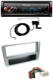 Автомагнитола Pioneer Bluetooth DAB USB MP3 для Honda Civic 2001–2003, серебристая, для ручного кондиционера