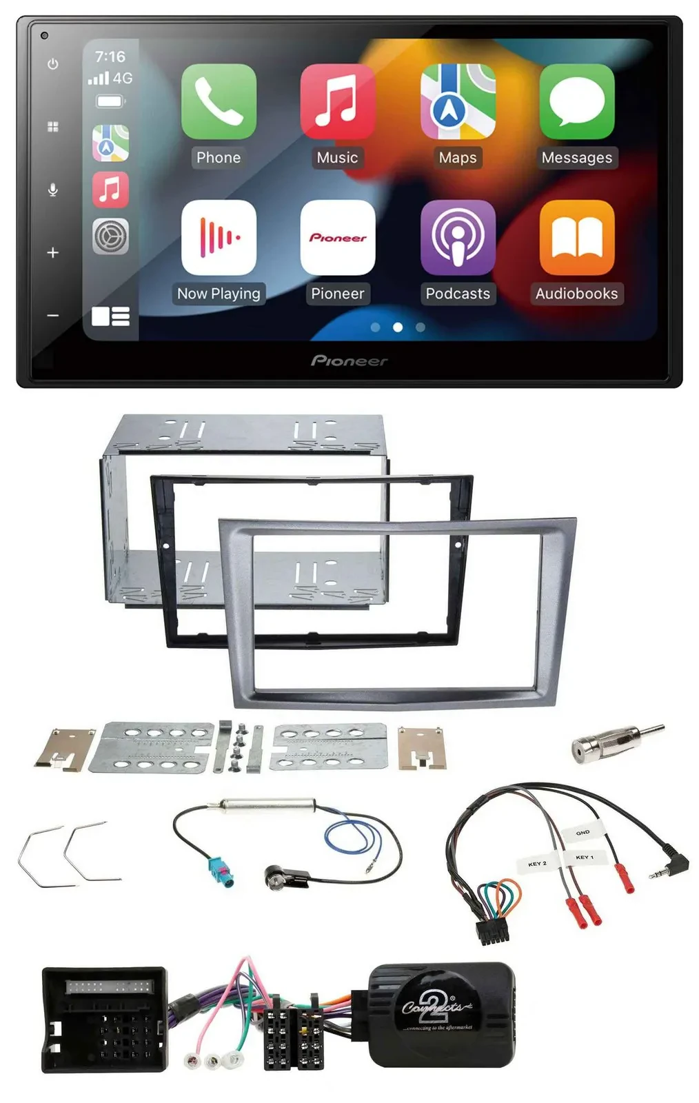 Pioneer DAB Bluetooth 2DIN USB Lenkrad Autoradio für Opel Antara Astra H Zafira