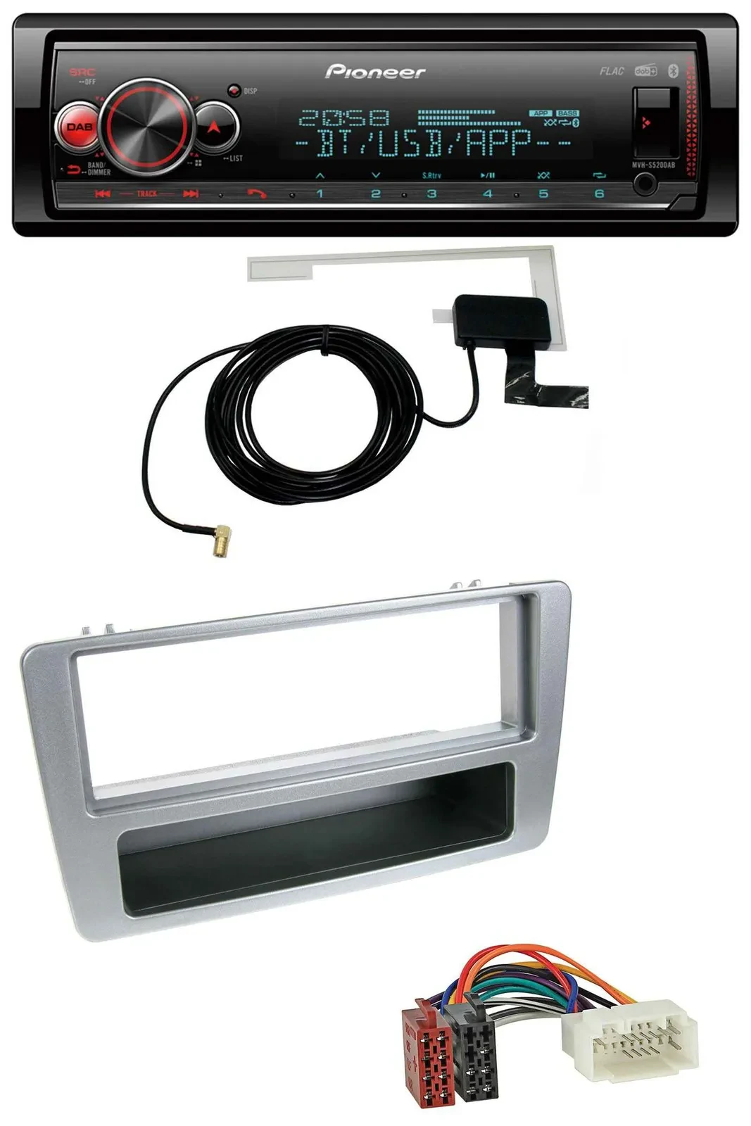 Автомагнитола Pioneer Bluetooth DAB USB MP3 для Honda Civic 2001–2003, серебристая, для ручного кондиционера