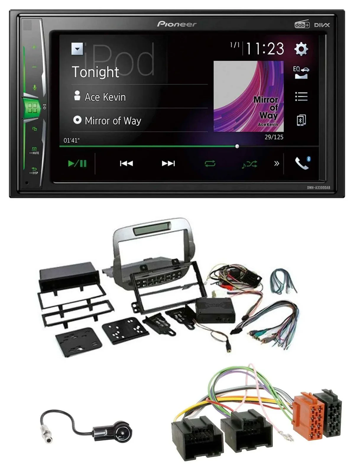Pioneer 2DIN MP3 DAB USB Bluetooth Autoradio für Chevrolet Camaro 2010-2015 silb