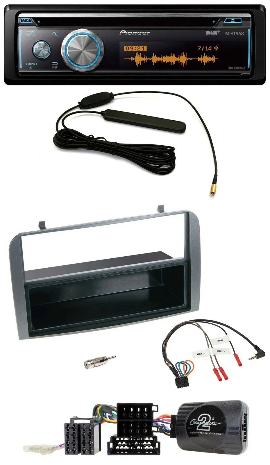 Pioneer CD USB Bluetooth DAB Lenkrad Autoradio für Alfa 147 GT 07-10 anthrazit A