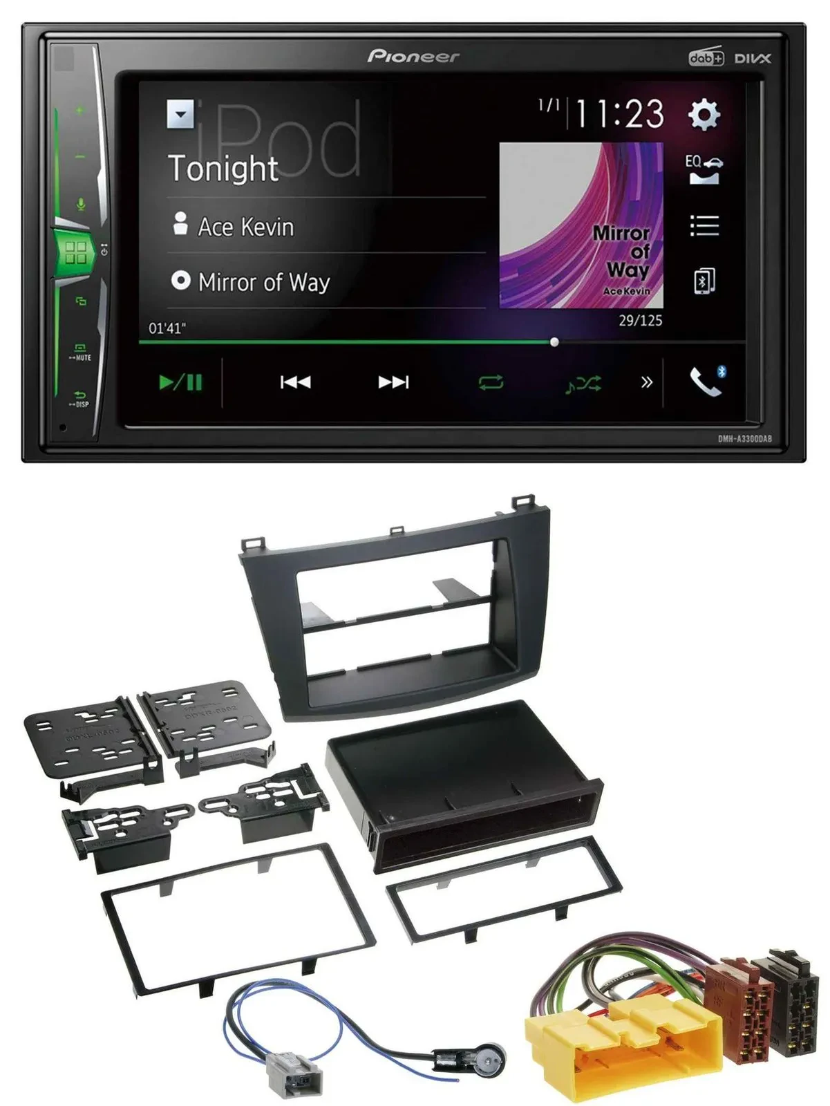 Pioneer 2DIN MP3 DAB USB Bluetooth Autoradio für Mazda 3 (2009-2013)