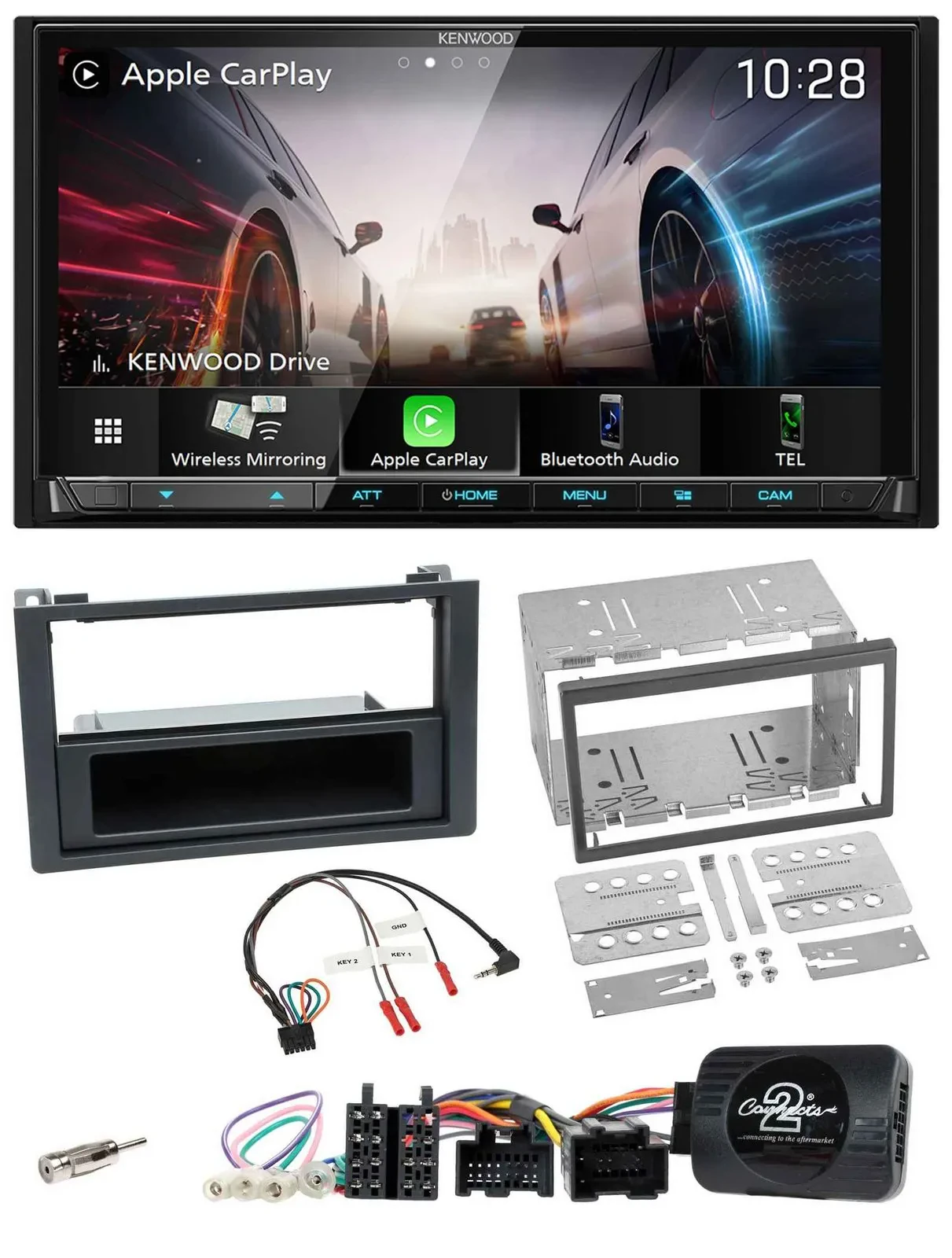 Kenwood Lenkrad 2DIN USB DAB Bluetooth Autoradio für Saab 9-3 2008-2012