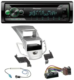 Pioneer USB MP3 DAB AUX CD Autoradio für Ford Fiesta Display 10-17 silber