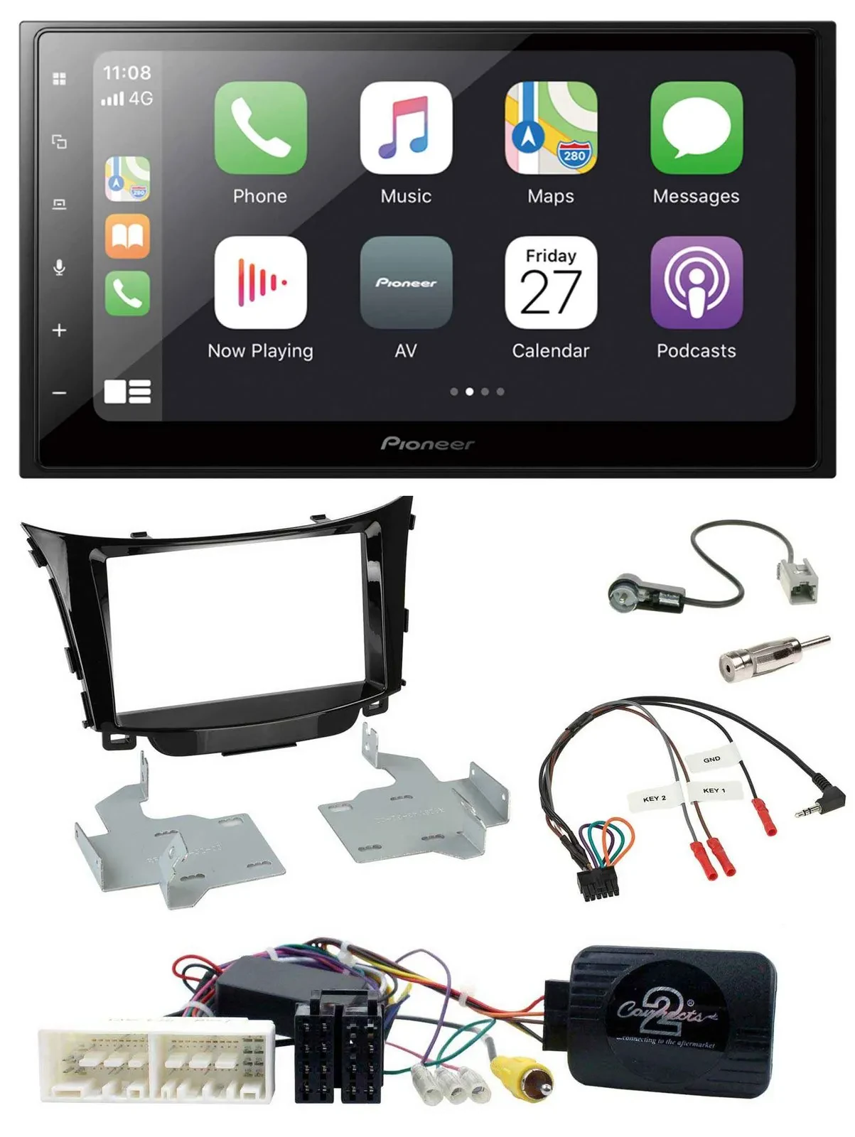 Автомагнитола Pioneer 2DIN, Bluetooth, DAB, USB для Hyundai i30 (с 2017)