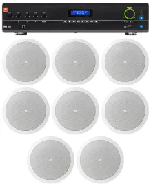Потолочная акустика JBL 16C/T White с усилителем (8 штук)