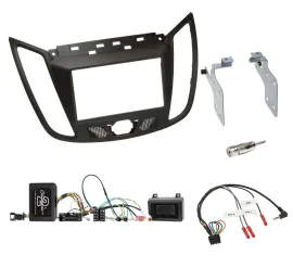 Einbauset Lenkradadapter Doppel DIN Autoradio für Ford C-Max ab 11 braun