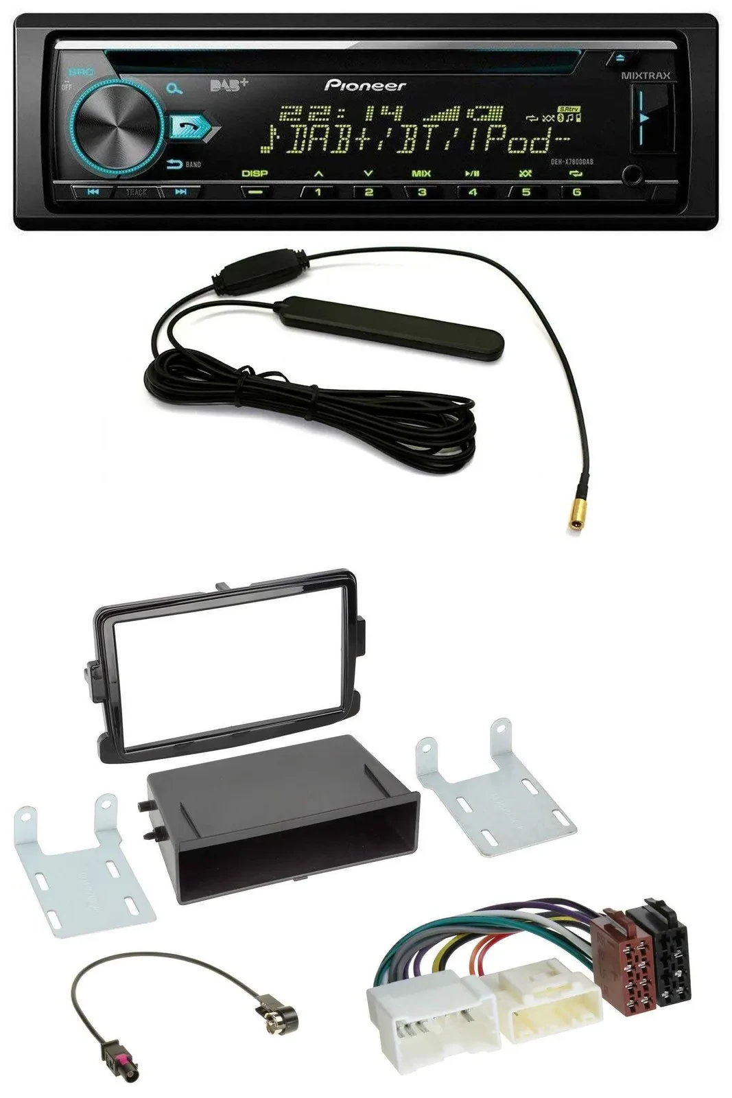 Pioneer CD MP3 AUX DAB USB Autoradio für Dacia Dokker, Duster, Logan