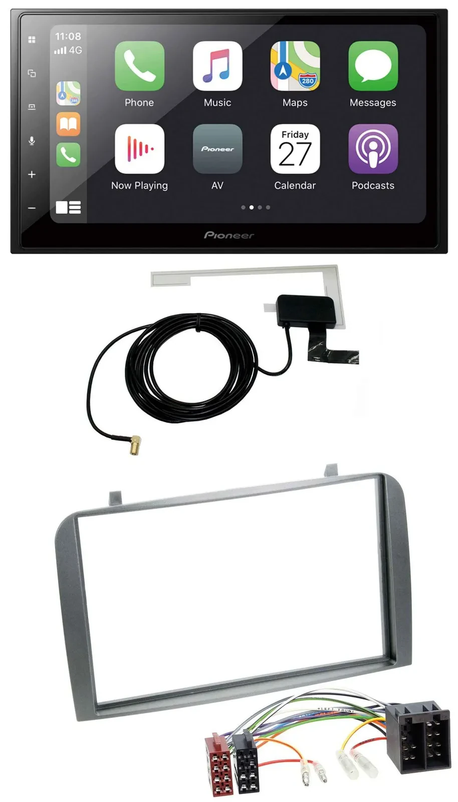 Pioneer USB MP3 2DIN Bluetooth DAB Autoradio für Alfa Romeo GT 147 00-10 anthraz