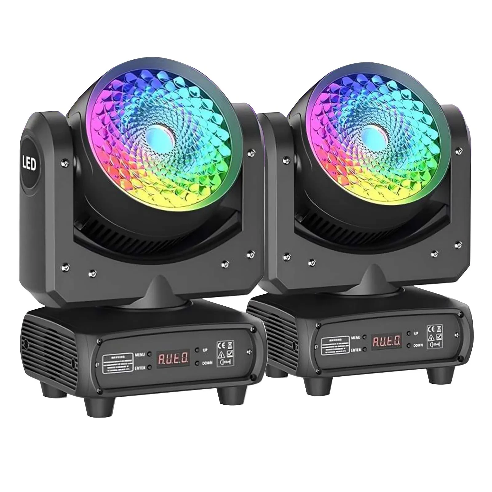 SKY-WASH 150W RGBW LED DMX Moving Head Yoke Motion Wash Light Fixture Pair