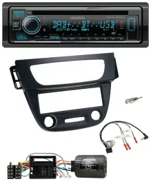 Kenwood Lenkrad Bluetooth DAB USB CD Autoradio für Renault Megane III 09-12 schw
