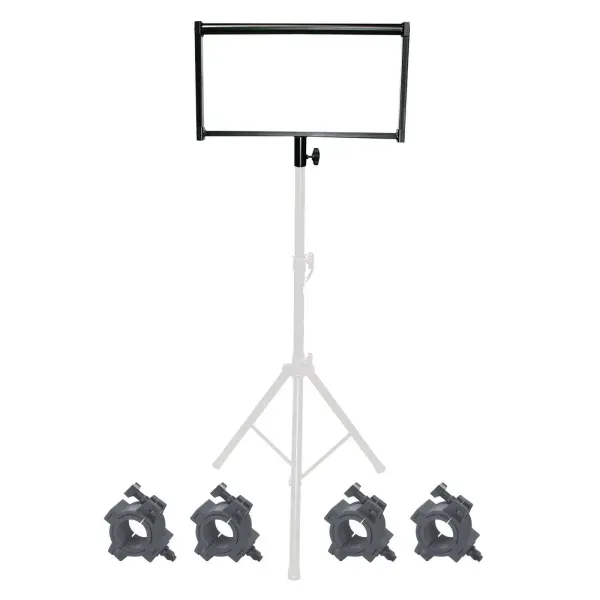 ProX X-LSB26 Mobile DJ Lighting Stand Bracket + (4) Universal O-Clamps Package