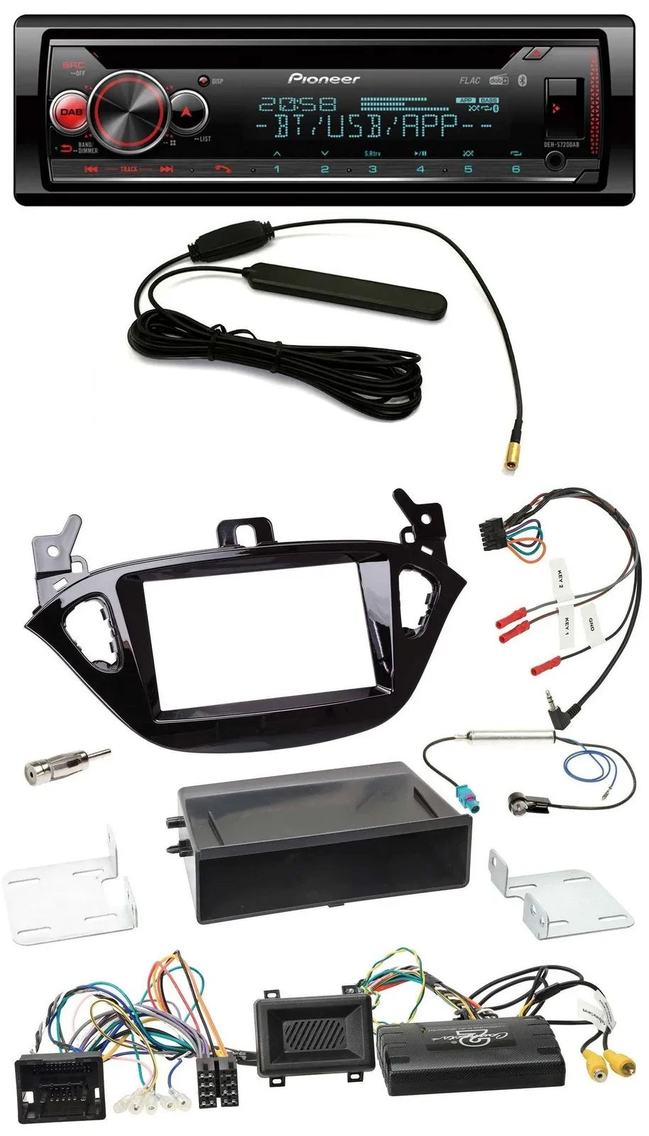 Автомагнитола Pioneer CD, Bluetooth, DAB, USB для Opel Adam и Corsa E (с 2013), поддержка кнопок на руле, PDC