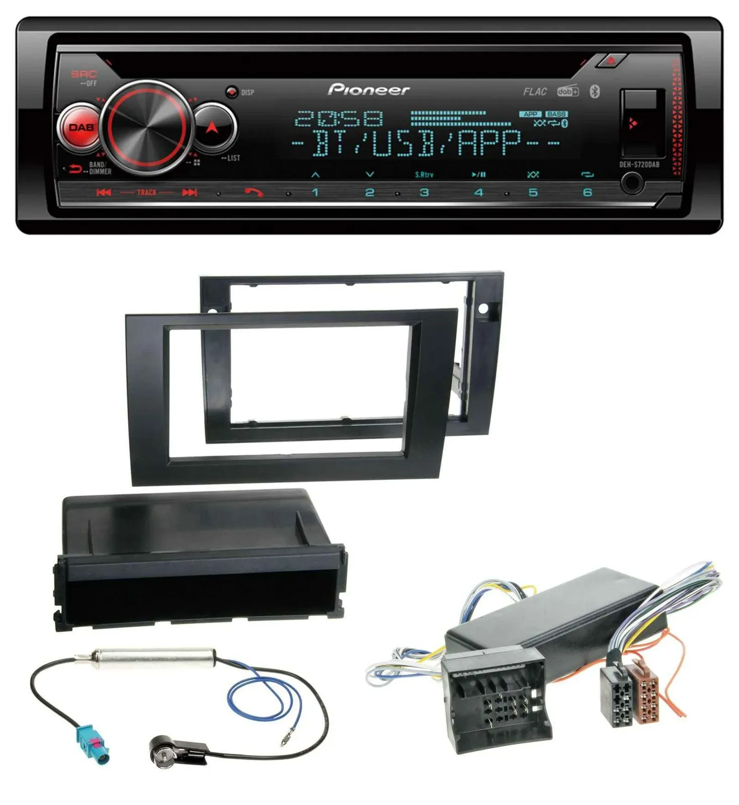 Автомагнитола Pioneer MP3 DAB CD Bluetooth USB для Audi A4 (B7) 2004-2008, совместима с Symphony/Bose