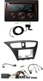 Pioneer 2DIN Lenkrad DAB USB CD Bluetooth Autoradio für Honda Civic ab 12 schwar