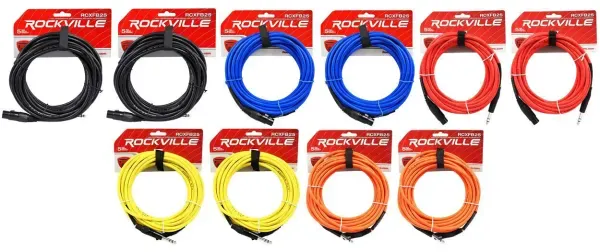 Коммутационный кабель Rockville RCXFB25 Multicolor 7.6 м (10 штук)