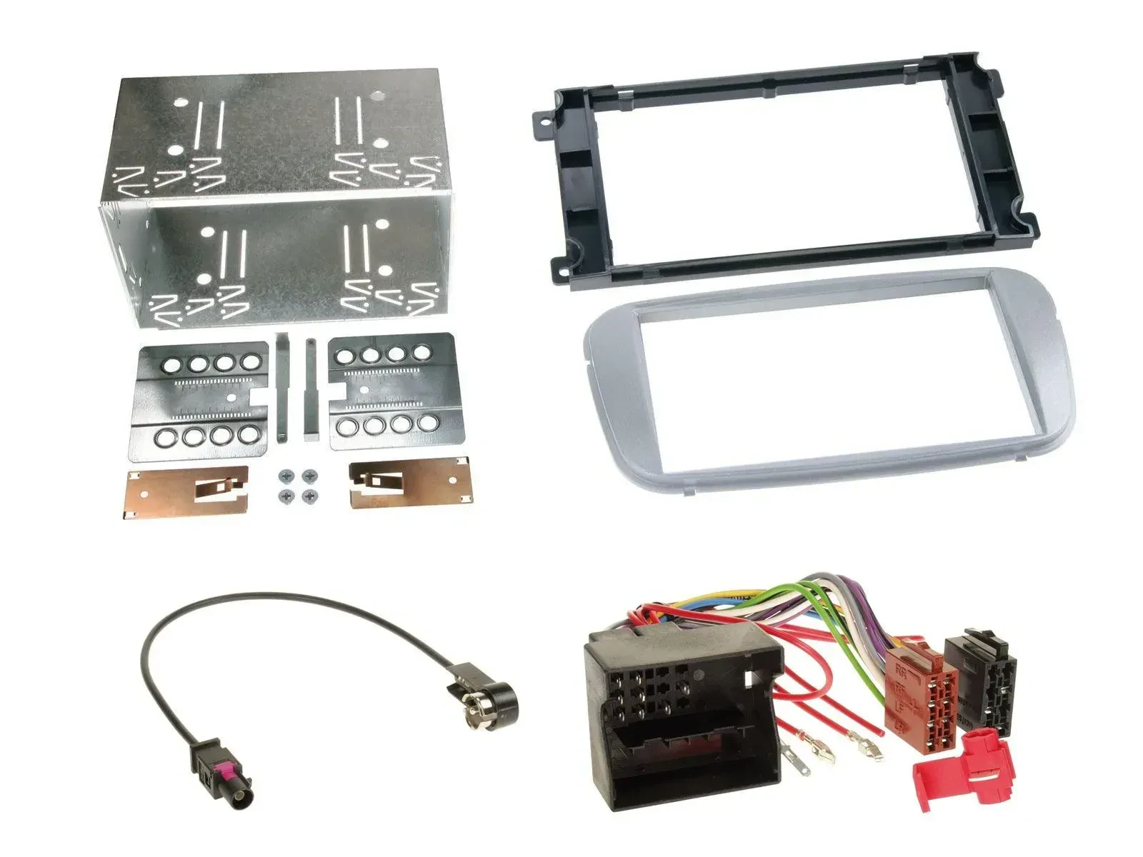 Einbauset Doppel DIN Autoradio für Ford Mondeo 2007-2014 S-Max Profi silber