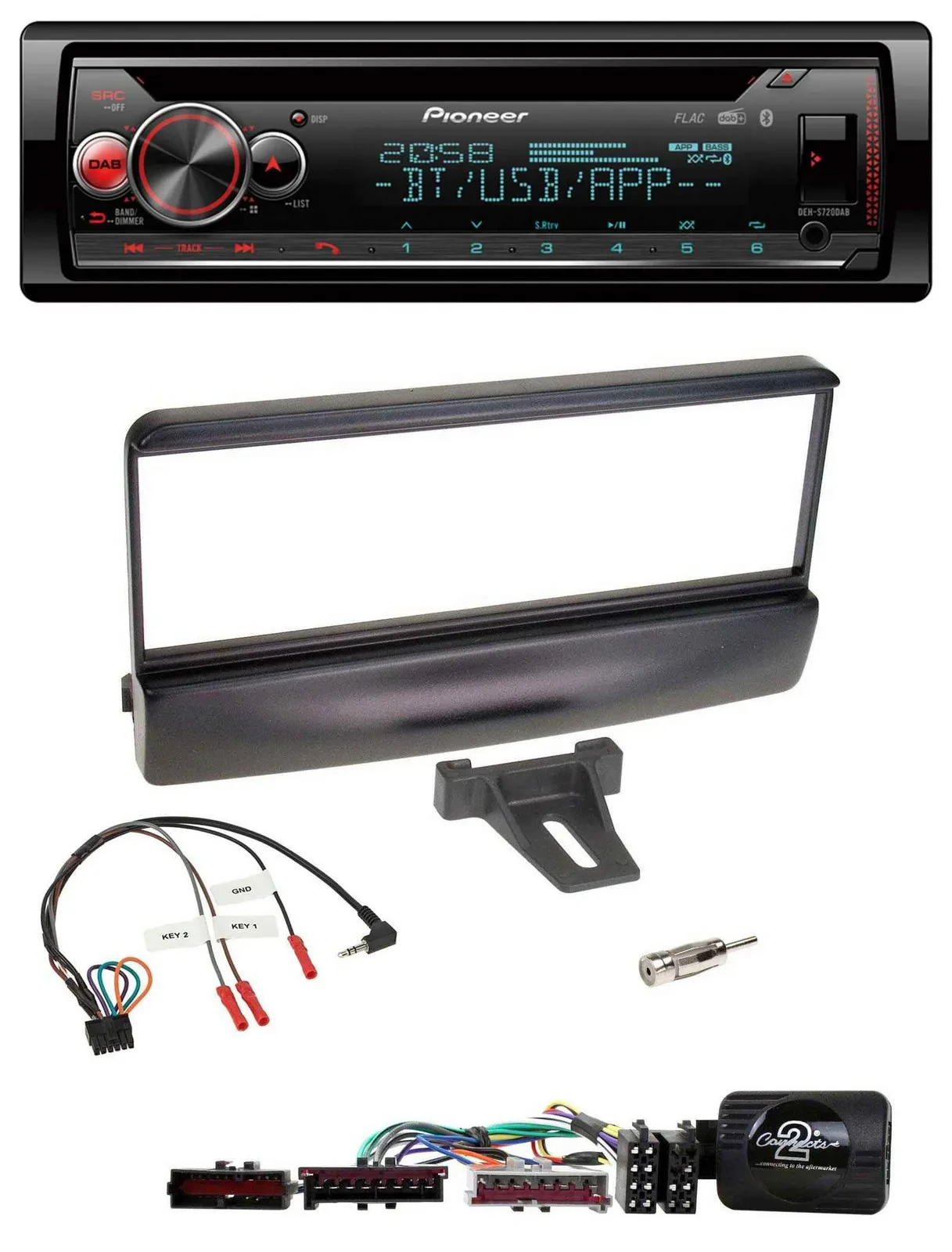 Pioneer Lenkrad DAB CD Bluetooth USB Autoradio für Ford Escort Focus schwarz