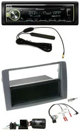 Pioneer MP3 USB CD DAB Lenkrad Autoradio für Fiat Idea 2006-2011 grau