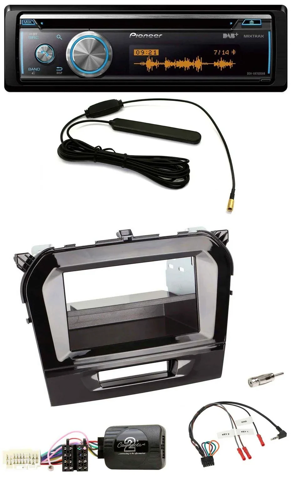 Автомагнитола для Suzuki Vitara (с 2015) Pioneer CD USB Bluetooth DAB, piano black