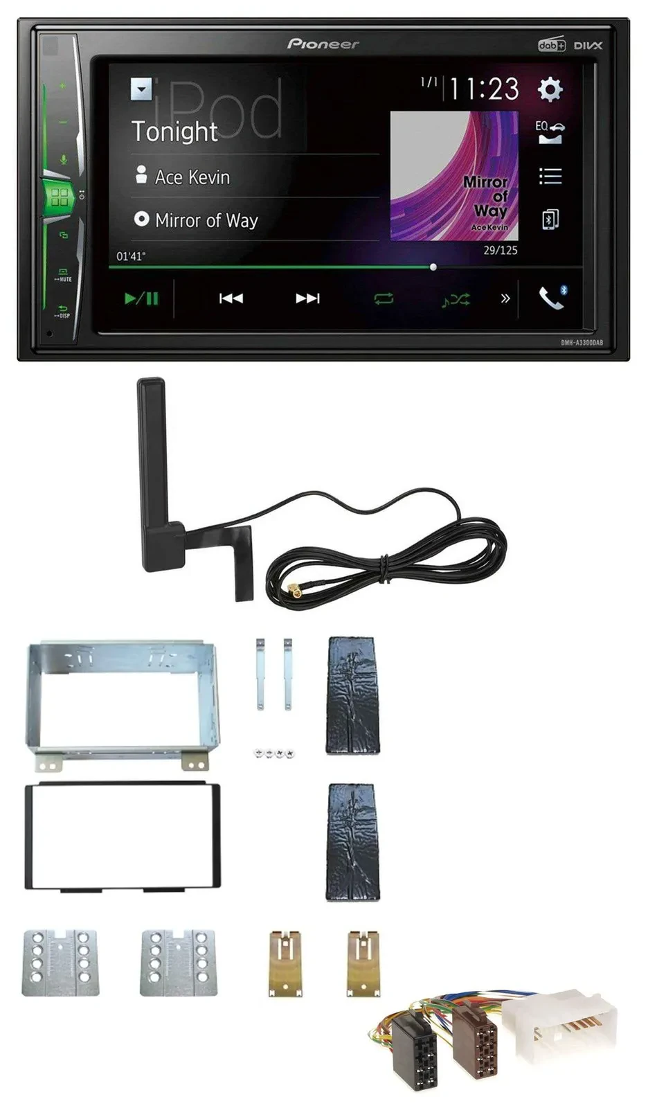 Автомагнитола Pioneer 2-DIN, DAB, Bluetooth, AUX, MP3 для Kia Carnival II VQ (2006–2011)