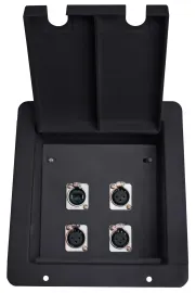 Elite Core FB4-NE8FD Recessed Stage Pocket Floor Box w/ 3 XLR, 1 EtherCon Cat5e