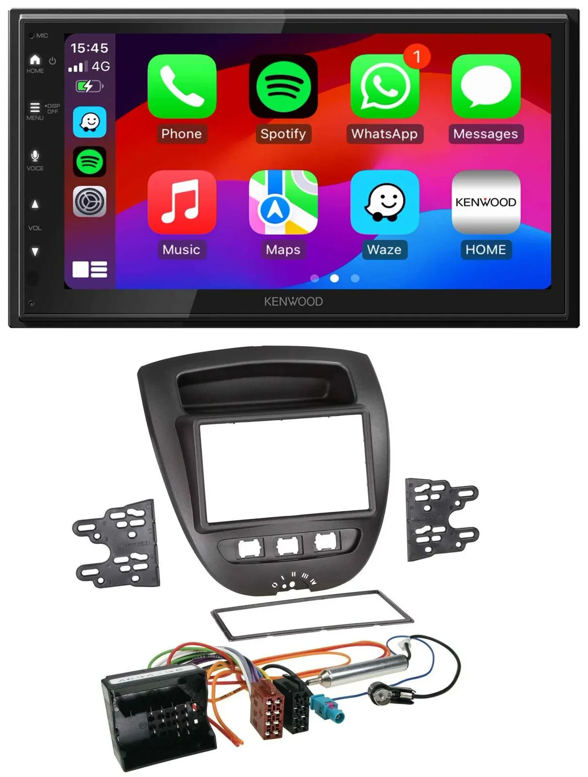 Kenwood MP3 USB DAB 2DIN Bluetooth Autoradio für Citroen C1 Peugeot 107 Toyota A