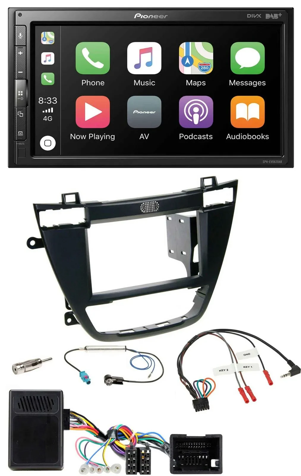 Pioneer USB Lenkrad DAB 2DIN Bluetooth Autoradio für Opel Insignia ab 08 schwarz