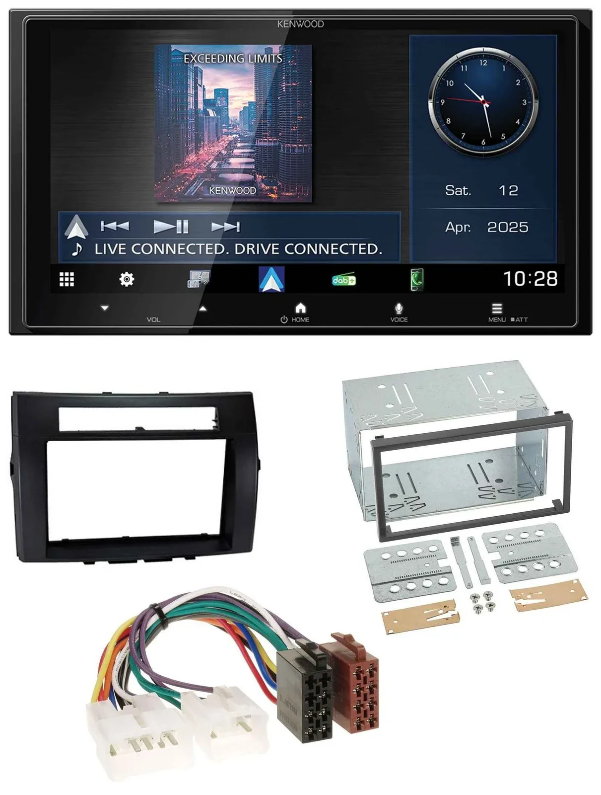 Kenwood Bluetooth 2DIN USB DAB MP3 Autoradio für Toyota Corolla 04-09 Verso schw