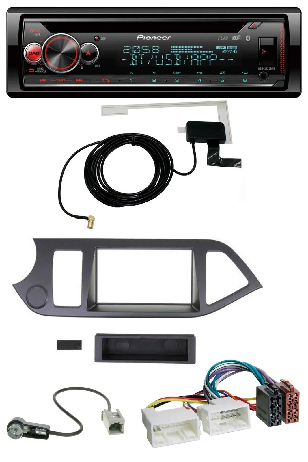 Автомагнитола Pioneer DAB, CD, MP3, USB, Bluetooth для Kia Picanto (с 2011), без Start-Stop