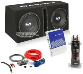 MTX Magnum MB210SP 10" 1200W Car Subwoofer System + Amp Kit + 2 Farad Capacitor