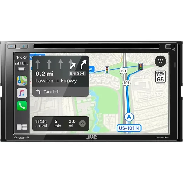JVC KWV960BW Apple CarPlay Bluetooth Double DIN 6.8" CD/DVD Multimedia Receiver
