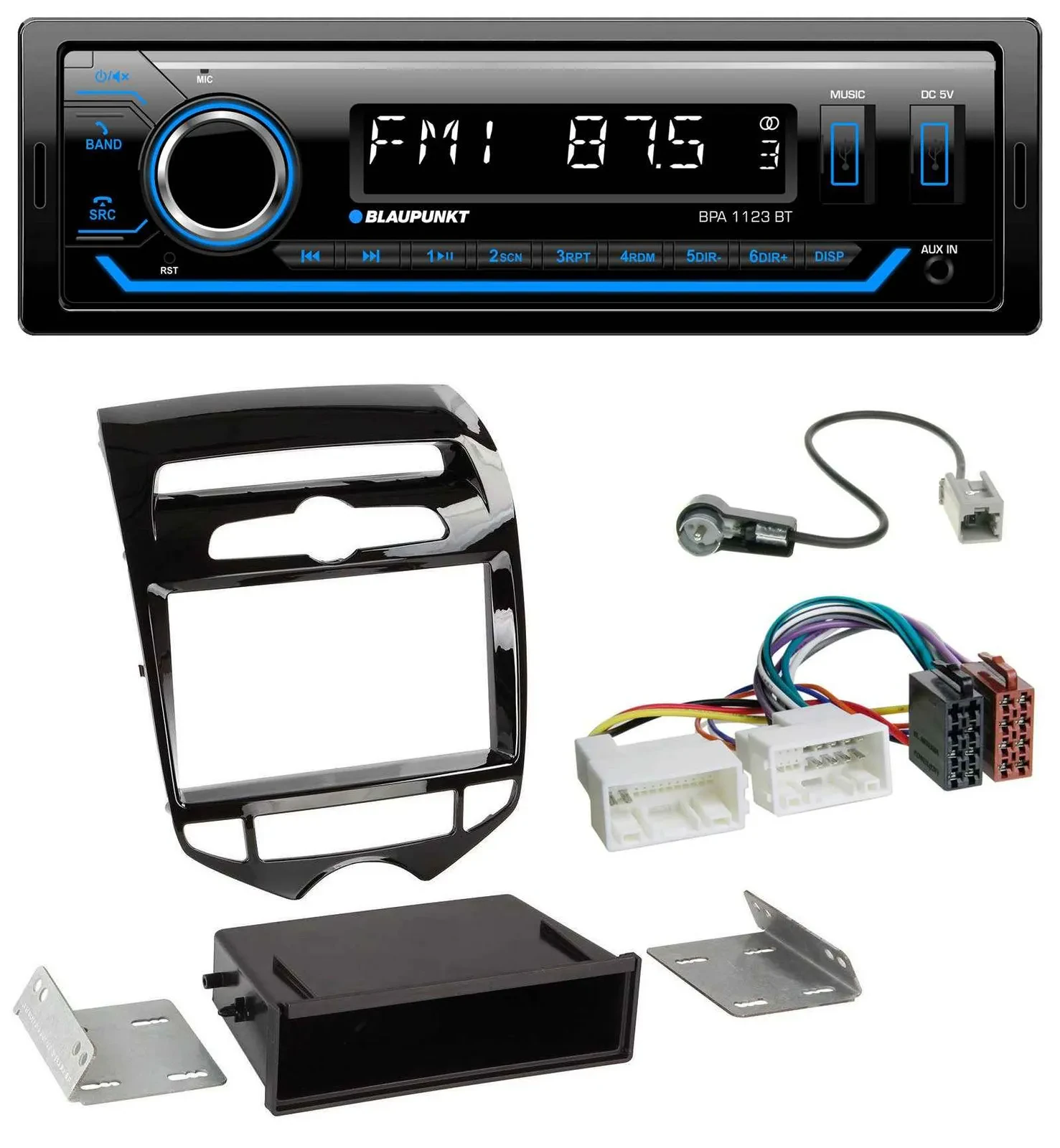 Blaupunkt MP3 Bluetooth USB AUX Autoradio für Hyundai ix20 ab 10 autom. Klima