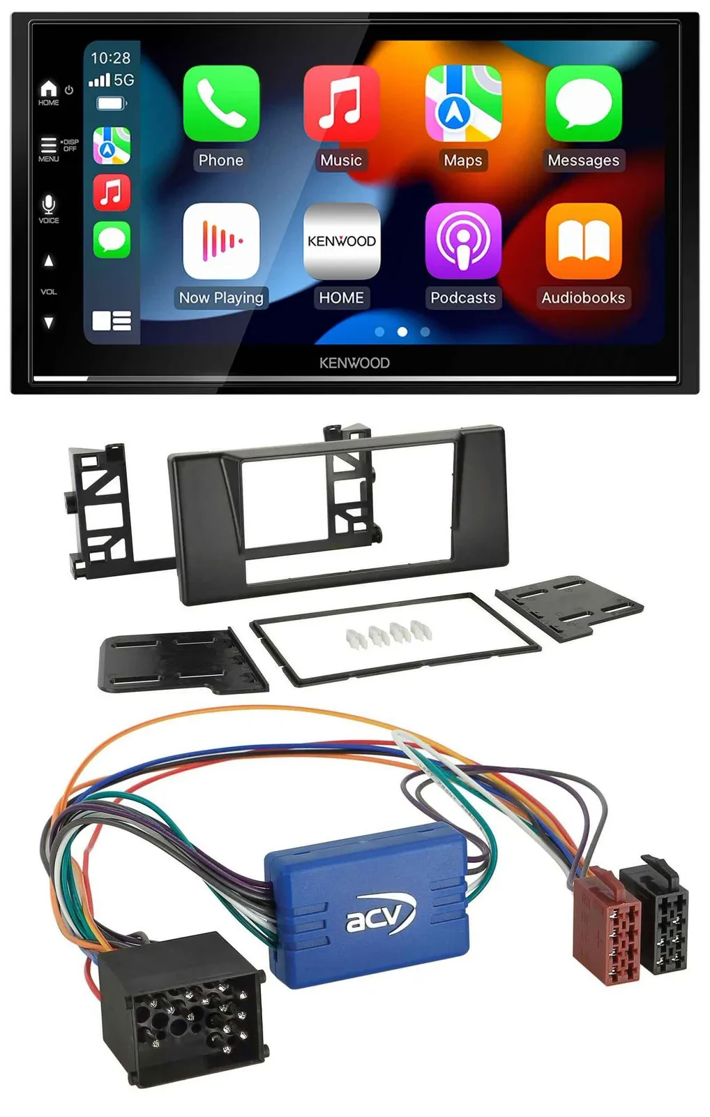 Kenwood DAB USB Bluetooth 2DIN MP3 Autoradio für BMW X5 E53 5er E39 Rundpin Akti