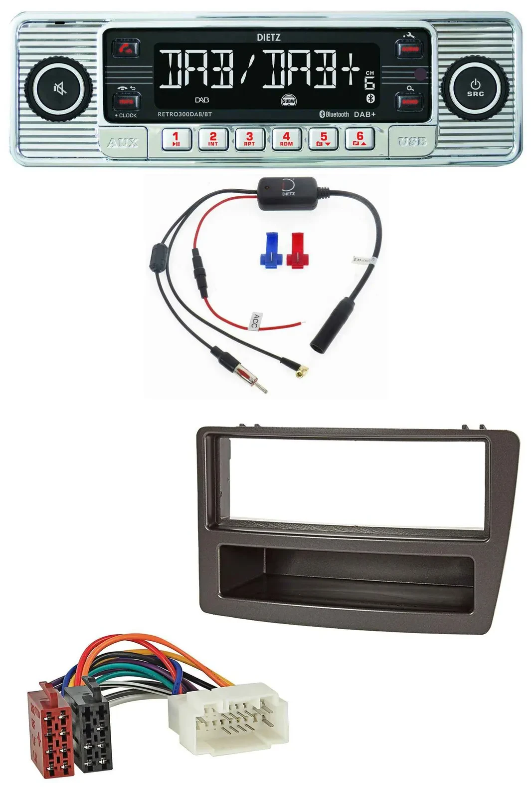 Dietz DAB USB MP3 Bluetooth Autoradio für Honda Civic 04-06 autom. Klima schwarz