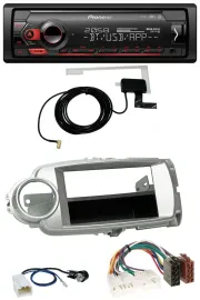 Автомагнитола Pioneer DAB USB MP3 Bluetooth для Toyota Yaris (2011–2014), серебристая