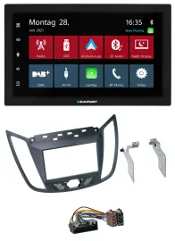 Blaupunkt MP3 Bluetooth DAB 2DIN USB Autoradio für Ford C-Max (ab 10) grau