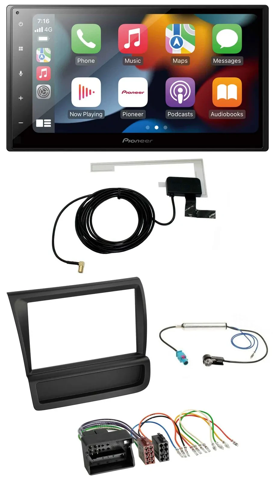 Pioneer MP3 USB Bluetooth DAB 2DIN Autoradio für Audi R8 (42, 2006-2015)